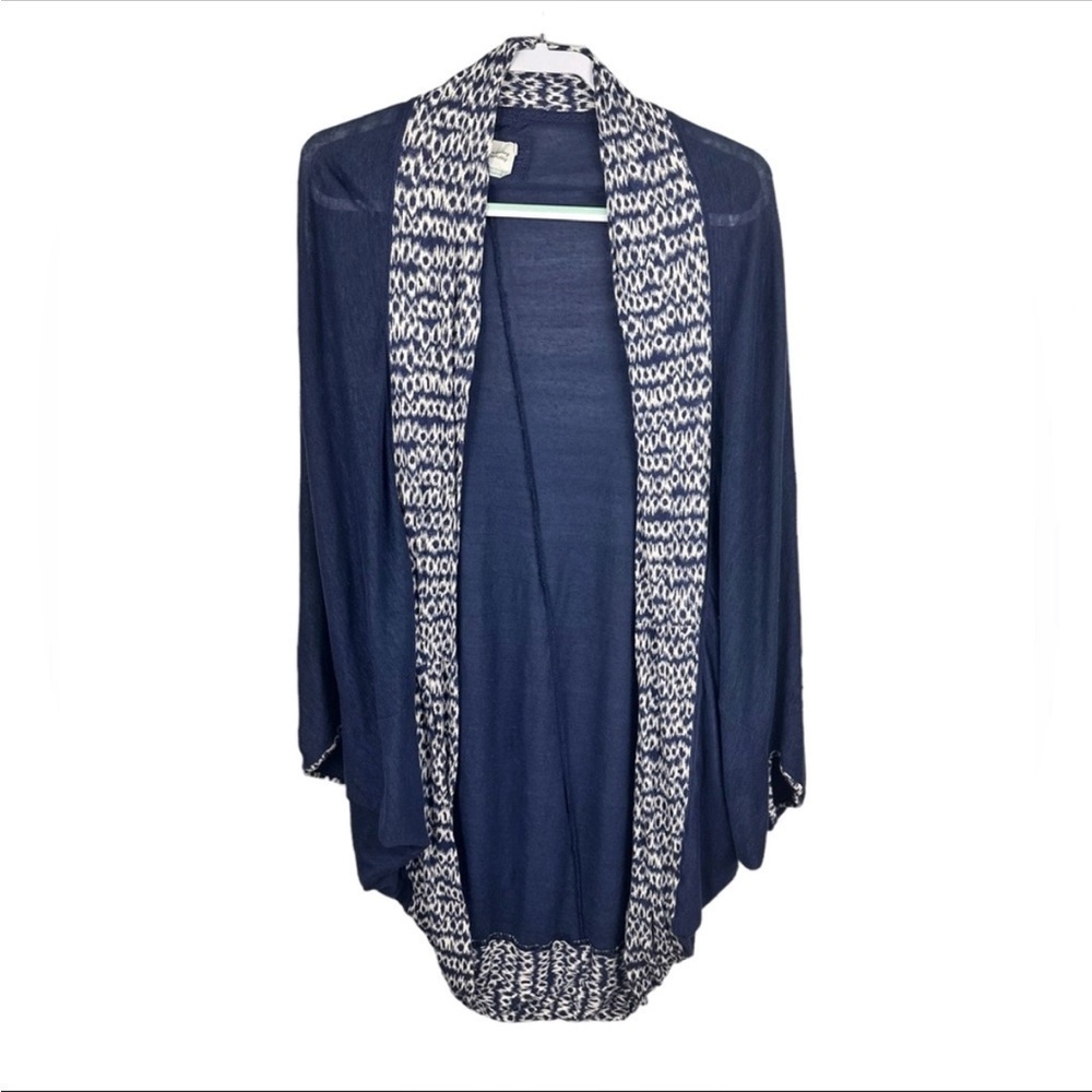 Anthropologie Saturday Sunday Blue Linen Kimono Cardigan Duster